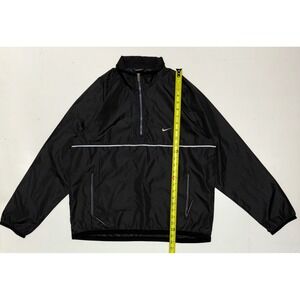 VTG 90s Y2K Nike Men's Black Lightweight Nylon Windbreaker Jacket Size S 1/4 zip